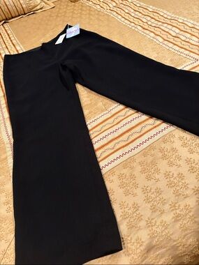 NWT DRAMA Brand, Classic Black Wide-Leg Pants, Polyester, Lined, Side Zip, 12